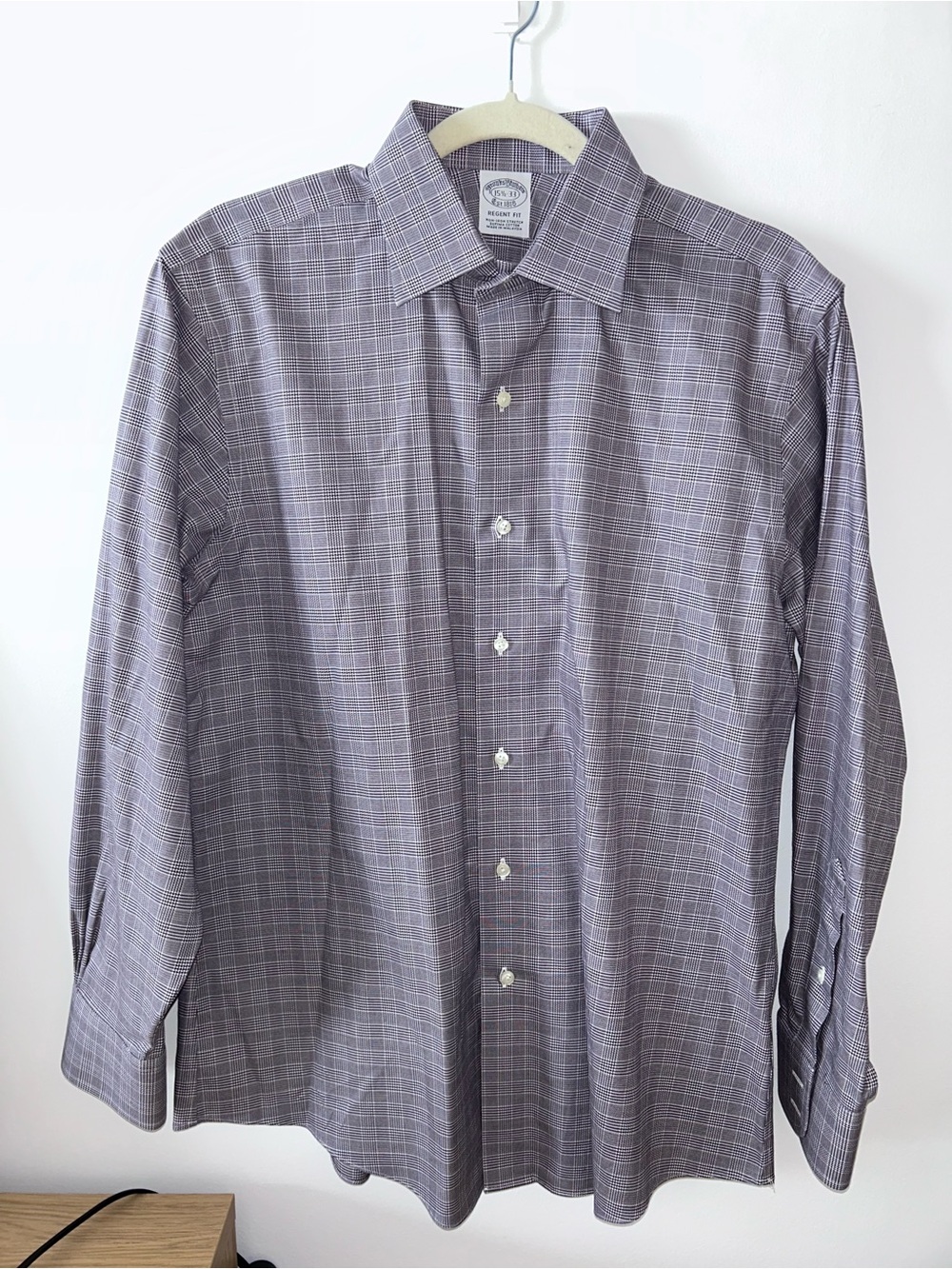 Brooks Brothers Lavender Plaid Dress Shirt - Long Sleeve